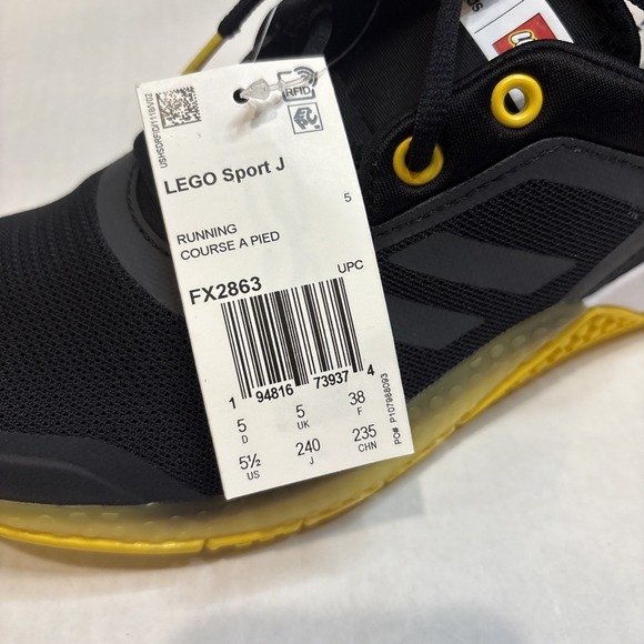 Adidas x  Sport Pro J Running Athletic Shoes Yellow/Black Kids 5.5 FX2863